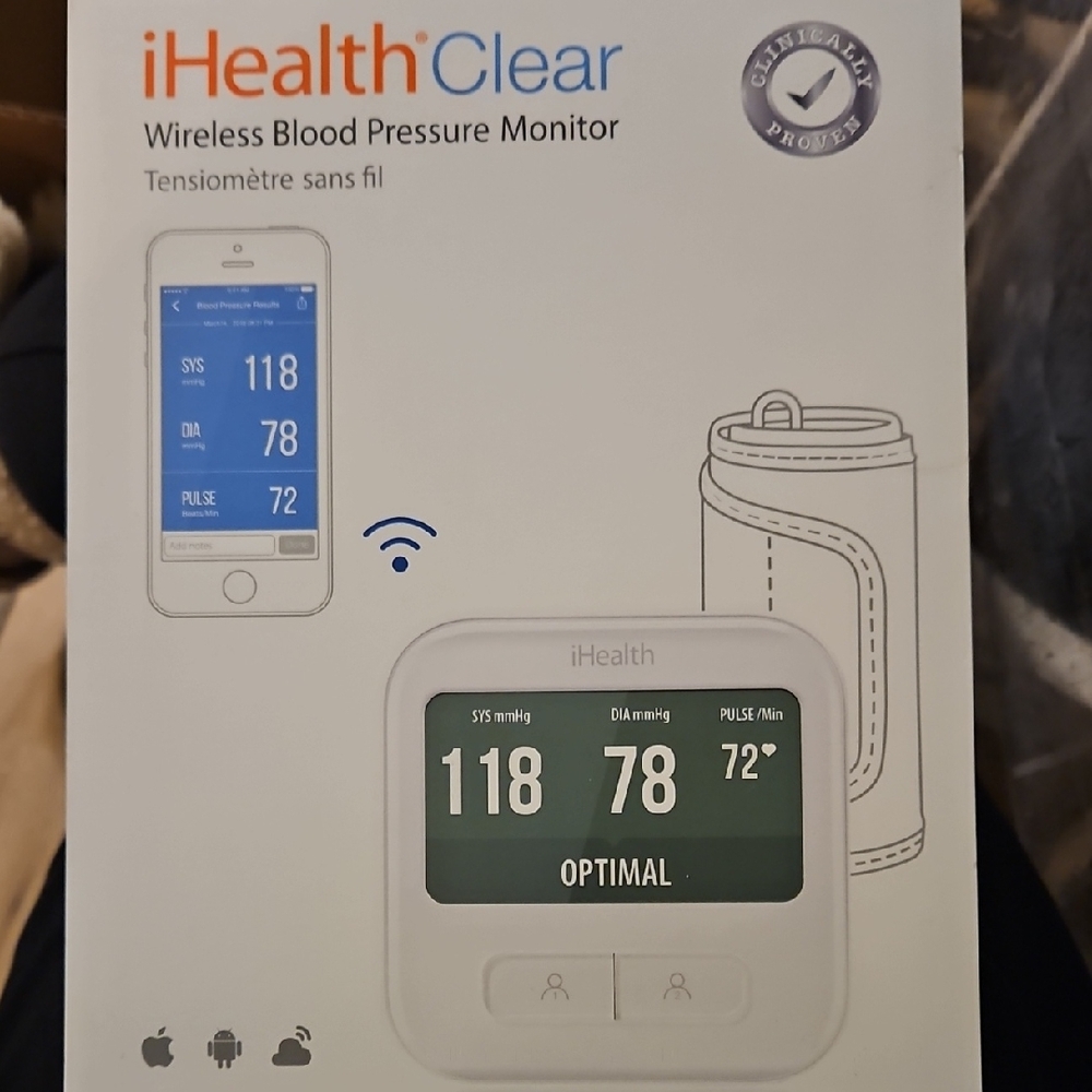Clear Wireless Blood Pressure Monitor - White